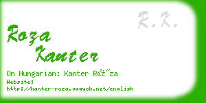 roza kanter business card